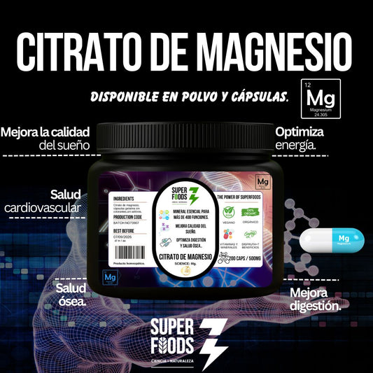 Citrato de magnesio 200 cápsulas