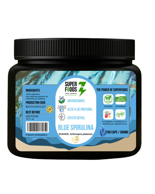 Espirulina azul espirulina azul, ficocianina pura, superfood azul, antioxidante natural potente, espirulina azul colombia, suplemento detox azul, proteína azul, energía sin cafeína, espirulina premium.