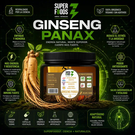Ginseng panax 200 capsulas 500 mg