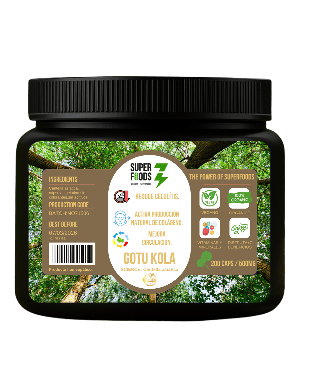 Gotu kola (centella a.) 200 caps 500 mg