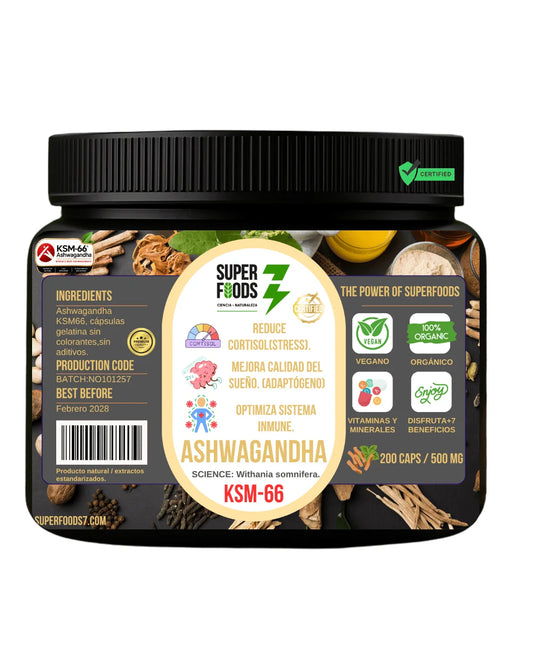 Ashwagandha KSM-66 200 cápsulas x 500 mg