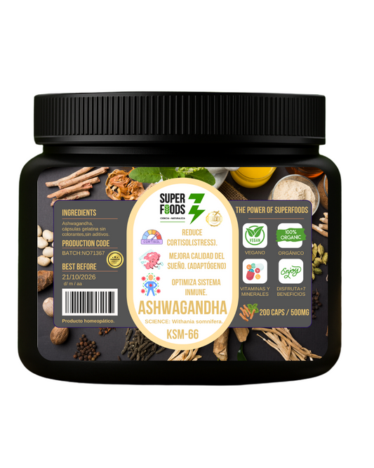 Ashwagandha KSM-66 200 cápsulas x 500 mg