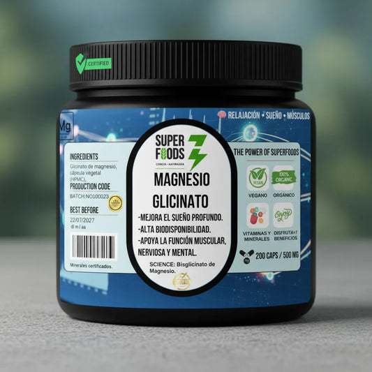 Glicinato de magnesio 200 capsulas 500 mg
